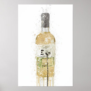 Gin-Flaschen-Wandkunst-Druck 'Wiese' Poster