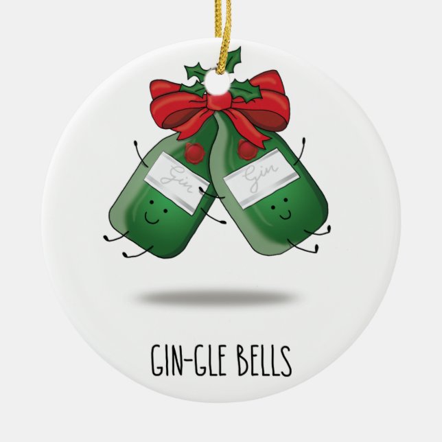 Gin-gle Bell Keramik Ornament (Vorne)