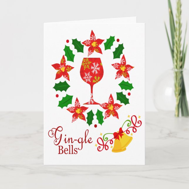 Gin-gle Bells Christmas Karte (Vorderseite)