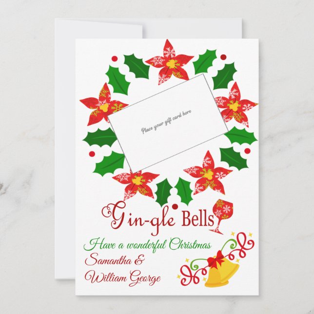 Gin-gle Bells Holiday Gift Card Inhaber Karte (Vorderseite)