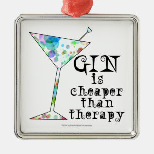 GIN ist günstiger als Therapie ` Silbernes Ornament
