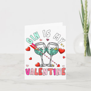 Gin ist mein Valentinstag Herzen passender Trinker Karte