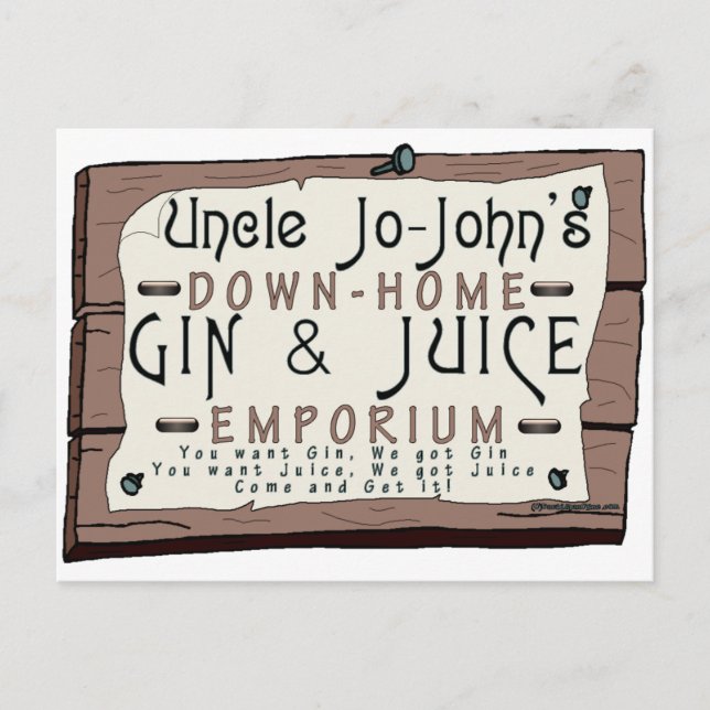 GIN & JUICE POSTKARTE (Vorderseite)