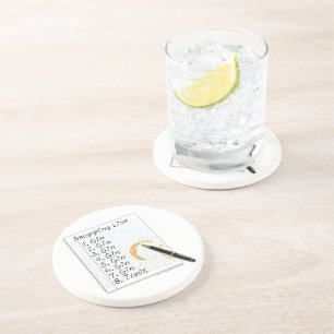 GIN LIEBHABER EINKAUFSZETTEL SANDSTEIN UNTERSETZER
