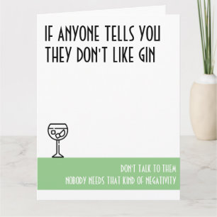 Gin Lover's Large Green Birthday Karte