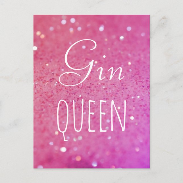 Gin Queen Pink Bokeh Postcard Postkarte (Vorderseite)