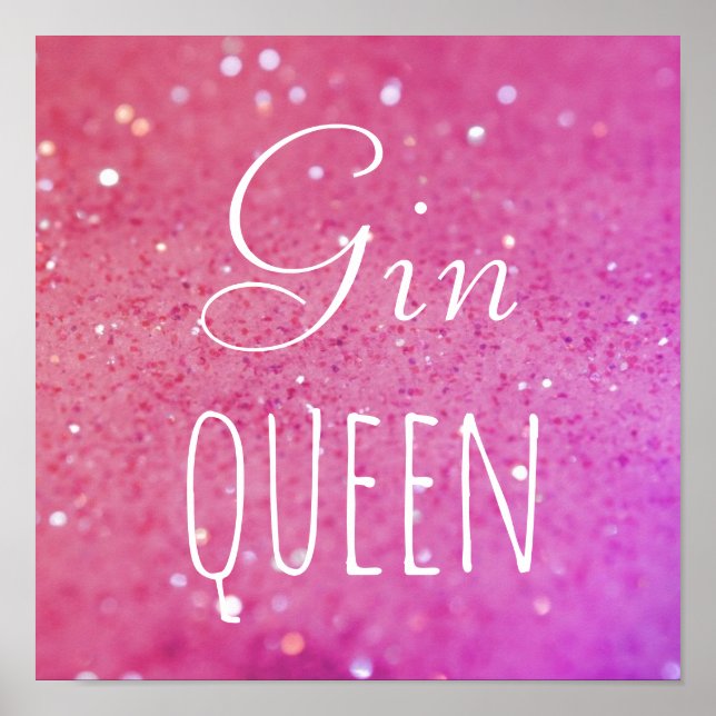 Gin Queen Pink Bokeh Poster (Vorne)