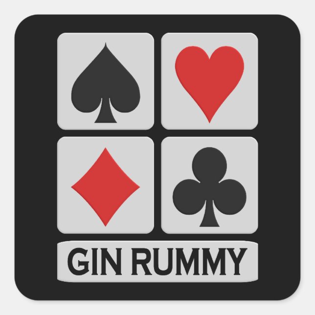 Gin Rummy Aufkleber (Vorderseite)