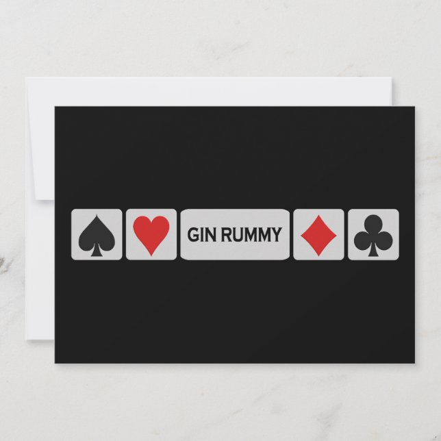 Gin Rummy Einladung (Vorderseite)