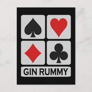 Gin Rummy Postcard Postkarte