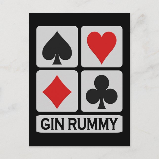 Gin Rummy Postcard Postkarte (Vorderseite)