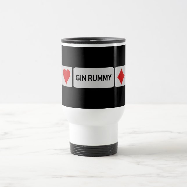 Gin Rummy Tasse - wählen Sie Stil & Farbe (Mittel)