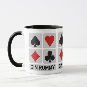 Gin Rummy Tasse - wählen Sie Stil & Farbe