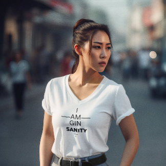 Gin Sanity Ladys V Neck T - Shirt