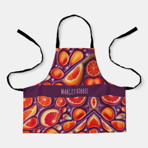 Gin Tonic Citrus Wasserfarbmuster Schürze