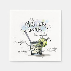 Gin Tonic-Getränk-Rezept-Cocktail-Serviette Serviette