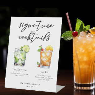 Gin & Tonic Mai Tai Signature Cocktails Menü Sockelschild