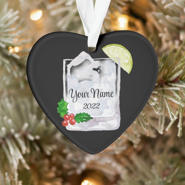 Gin und Tonic Cocktail Personalisierte Ornamente (Baum)