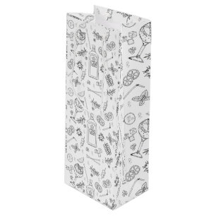 Gin und Tonic Doodle Cocktailparty-Flaschenbeutel Geschenktüte Für Weinflaschen