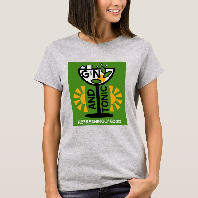 Gin und Tonic Drinkers Art T-Shirt (Vorderseite)