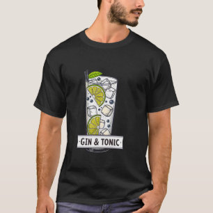 Gin und Tonic erfrischendes Sommer-Cocktail-Geträn T-Shirt