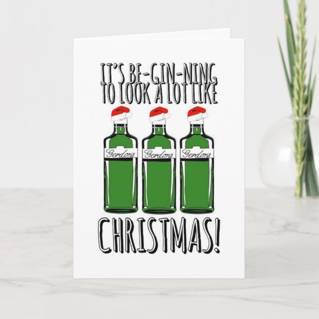 Gin-Weihnachtskarte. Karte (Vorderseite)