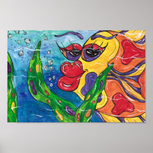 Gina die Goldfish Print Poster