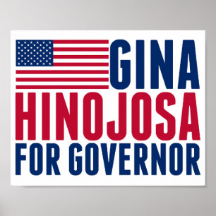 Gina Hinojosa als Gouverneurin 2026 Texas-Wahl Poster