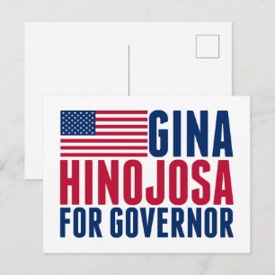 Gina Hinojosa als Gouverneurin 2026 Texas-Wahl Postkarte