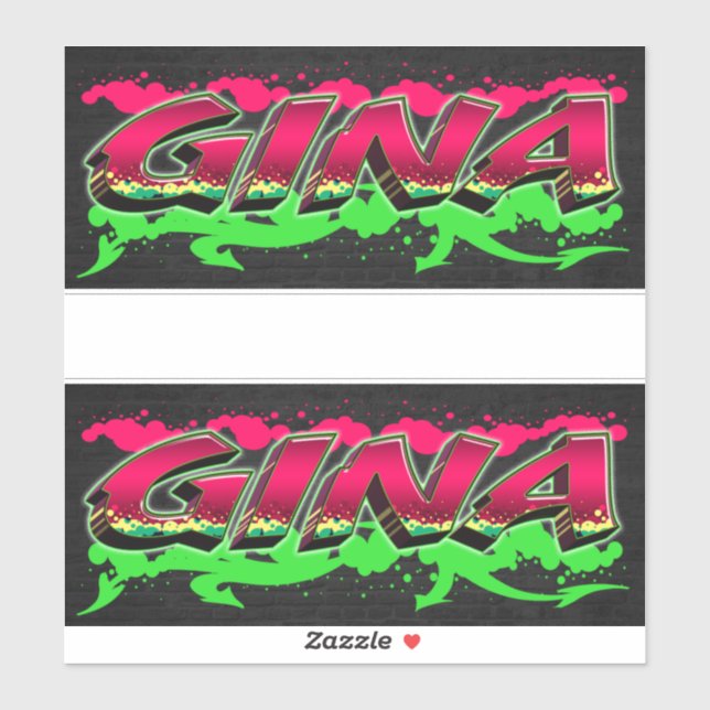 Gina Vorname Name Graffiti Aufkleber Sticker (Blatt)