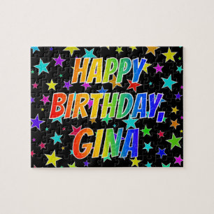 "GINA" Vorname, Spaß "GLÜCKLICHER GEBURTSTAG" Puzzle