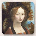Ginevra de' Benci, C. 1474 - 78 Getränkeuntersetzer<br><div class="desc">Ginevra de' Benci,  C. 1474 - 78 (Öl auf Platte) | durch Kunst-Standort Leonardo da Vincis |: National Gallery Bild-Sammlungs-Zahl Kunst-Washingtons DC| der italienischen Künstler-|: XOS741921</div>