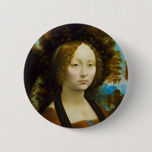 Ginevra de' Benci durch Leonardo da Vinci Button