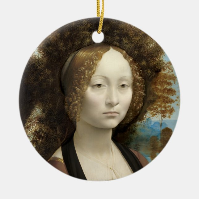 Ginevra de' Benci Leonardo da Vinci Keramik Ornament (Vorne)