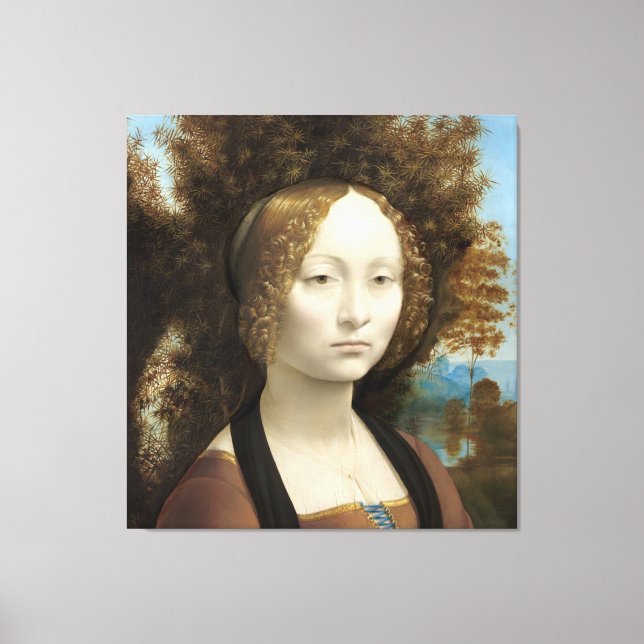 Ginevra de' Benci Leonardo da Vinci Leinwanddruck (Vorderseite)