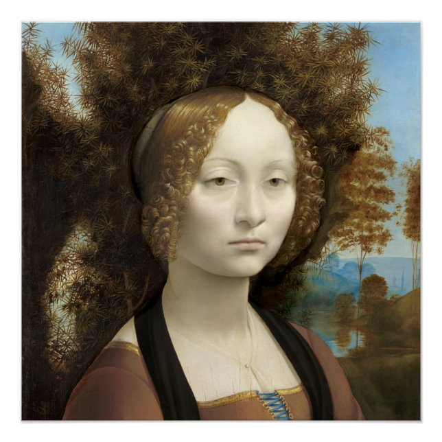 Ginevra de' Benci Leonardo da Vinci Poster (Vorderseite)