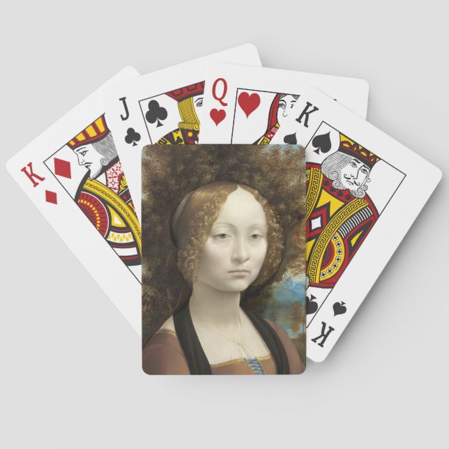 Ginevra de' Benci Leonardo da Vinci Spielkarten (Rückseite)