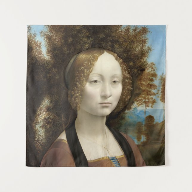 Ginevra de' Benci Leonardo da Vinci Wandteppich (Vorderseite)