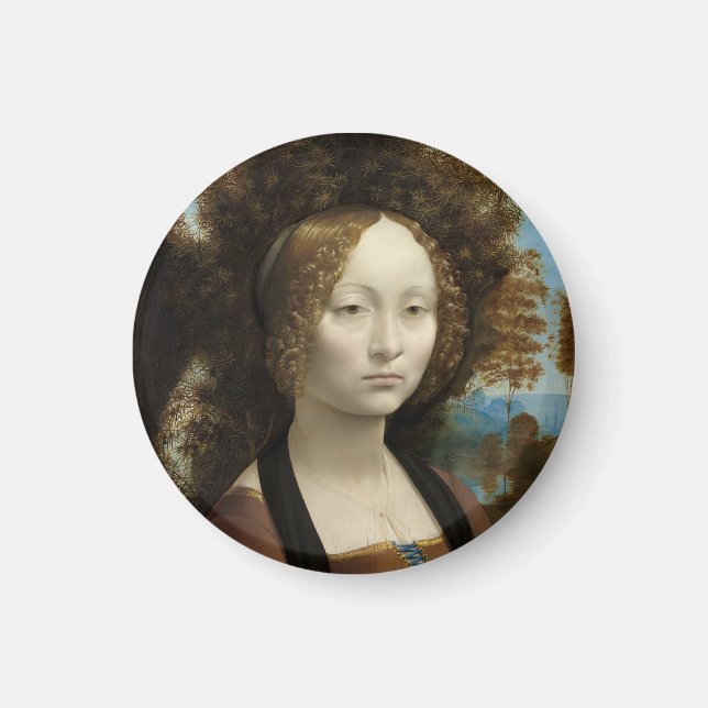 Ginevra de' Benci von Leonardo Da Vinci Magnet (Vorne)