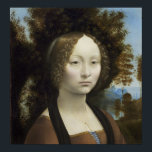 Ginevra de' Benci von Leonardo da Vinci Poster<br><div class="desc">Ginevra de’ Benci (geboren c. 1458) war ein Aristokrat aus dem 15. Jahrhundert Florenz, bewundert für ihre Intelligenz von Florentiner Zeitgenossen. Sie ist Gegenstand eines Porträtmales von Leonardo da Vinci. Das Öl-on-wood-Portrait wurde 1967 von der National Gallery of Art in Washington, D.C., für 5 Millionen Dollar an das Fürstenhaus Liechtenstein...</div>