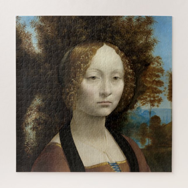 Ginevra de' Benci von Leonardo Da Vinci Puzzle (Vertikal)