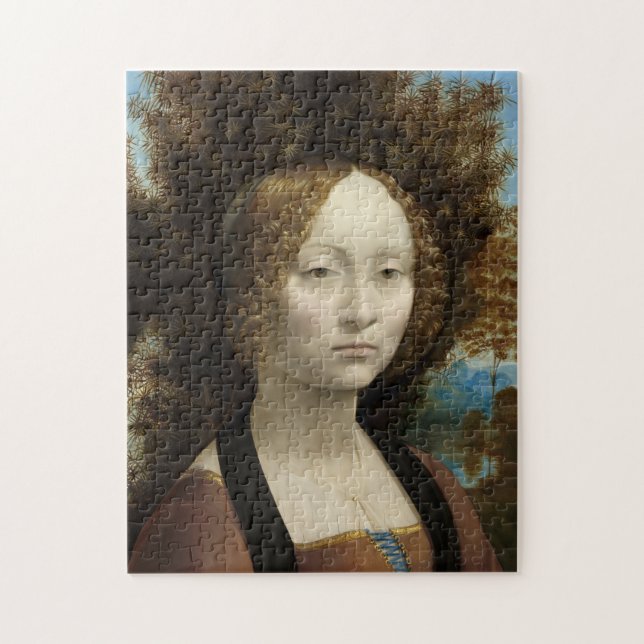 Ginevra de' Benci von Leonardo Da Vinci Puzzle (Vertikal)