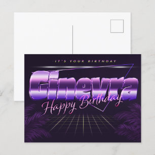 Ginevra Name Vorname lila Postkarte Geburtstag