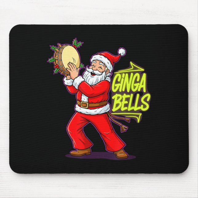 Ginga Bells Santa Brazilian Party Holiday Christma Mousepad (Vorne)