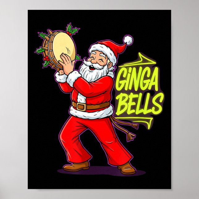 Ginga Bells Santa Brazilian Party Holiday Christma Poster (Vorne)