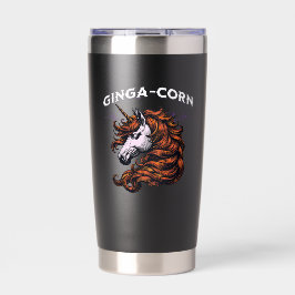 Ginga-Corn Lustiges Ginger-Einhorn-Design Thermobecher