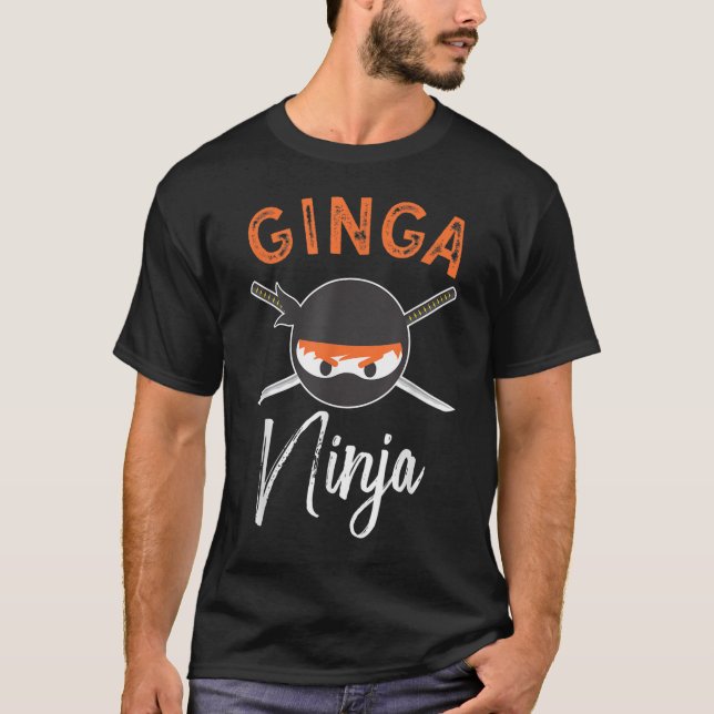 Ginga Ninja Funny Redhead Ninja T-Shirt (Vorderseite)