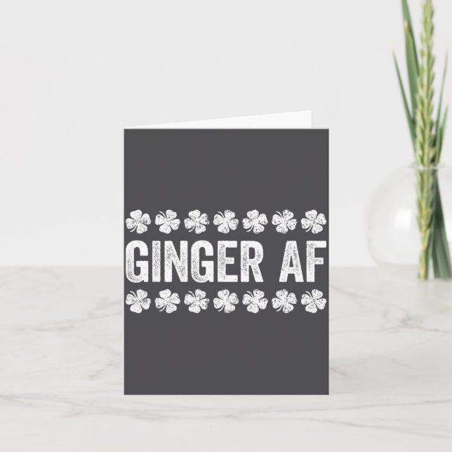 Ginger Af Shirt Irish Men Women St Patricks Day  Karte (Vorderseite)