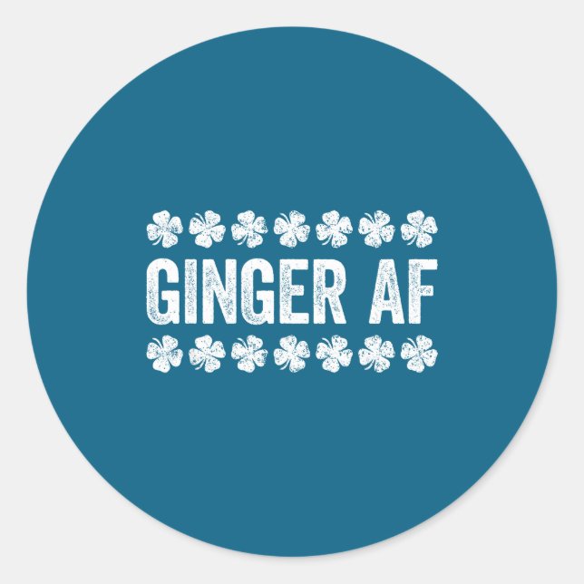 Ginger Af Shirt Irish Men Women St Patricks Day  Runder Aufkleber (Vorderseite)