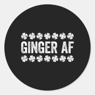 Ginger Af Shirt Lustige Irische Männer Frauen St P Runder Aufkleber